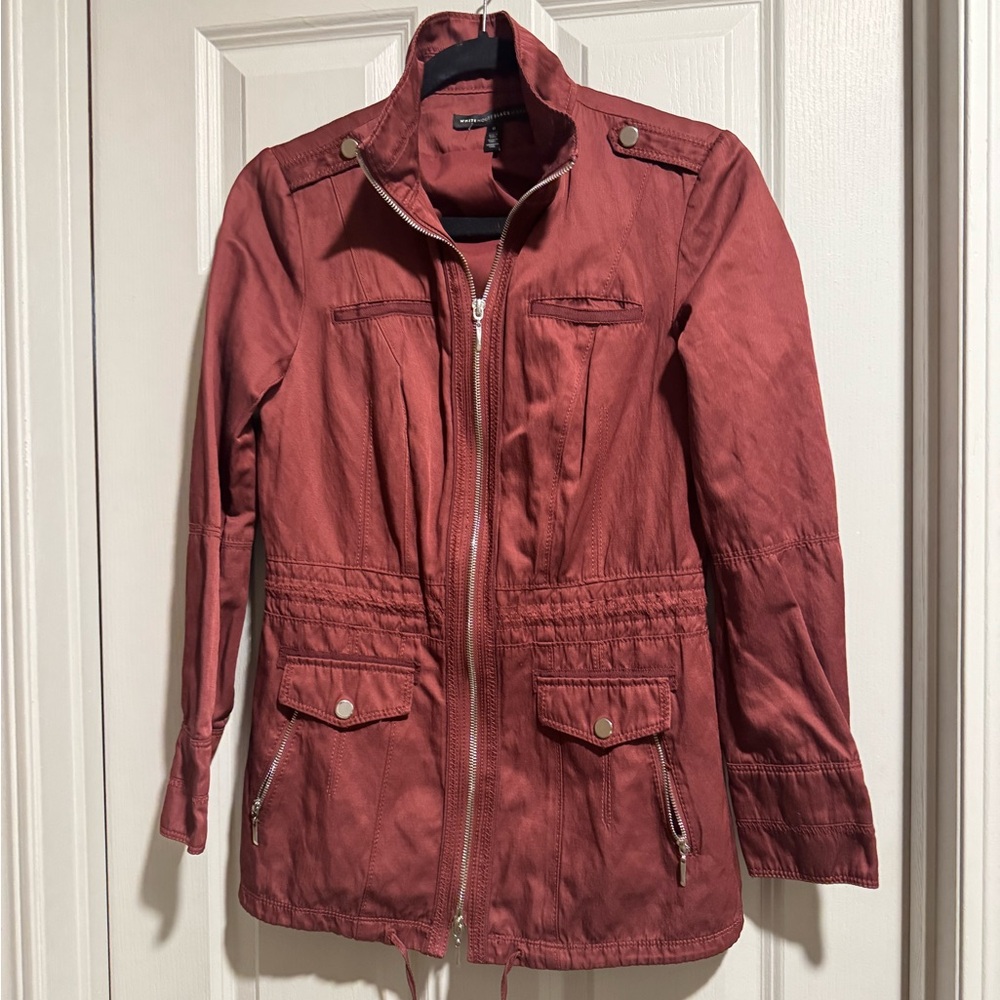 White House Black Market Women's Brick Red Utility Jacket